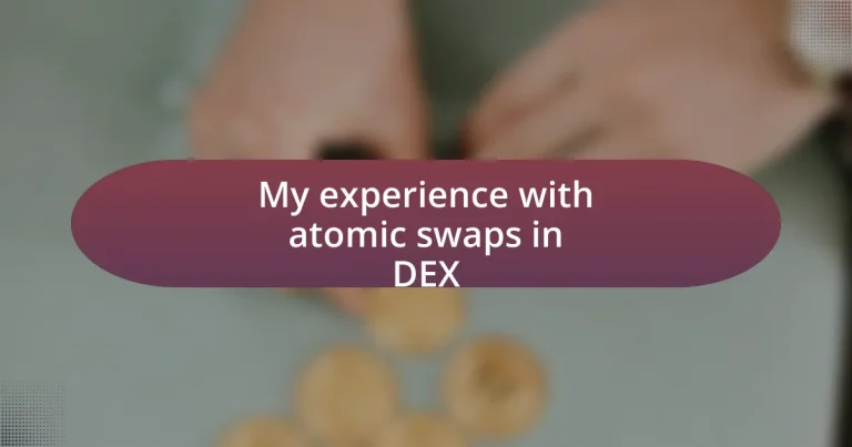 My experience with atomic swaps in DEX