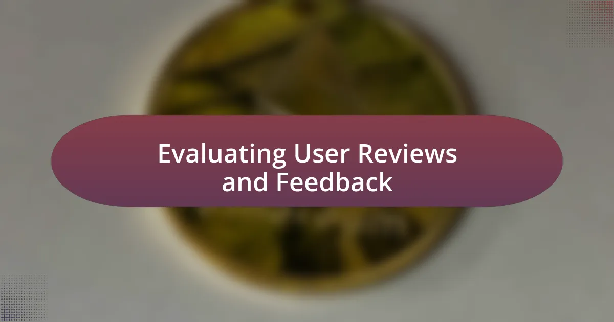 Evaluating User Reviews and Feedback